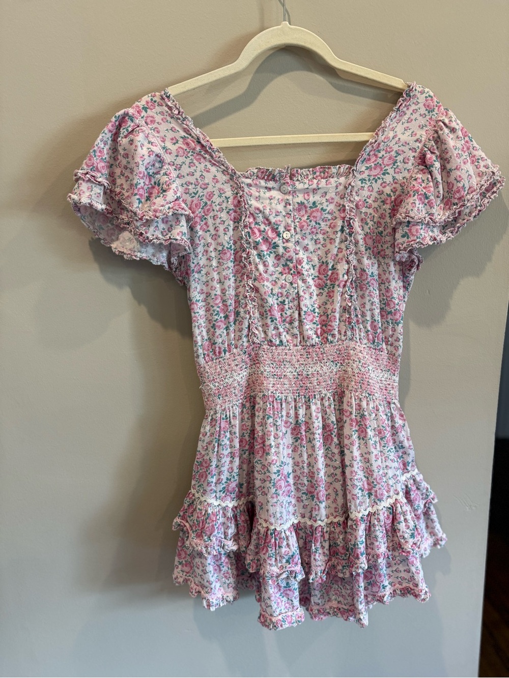 LoveShackFancy Pink Mini Dress Stanton | EUC | Size XS - Picture 6 of 13